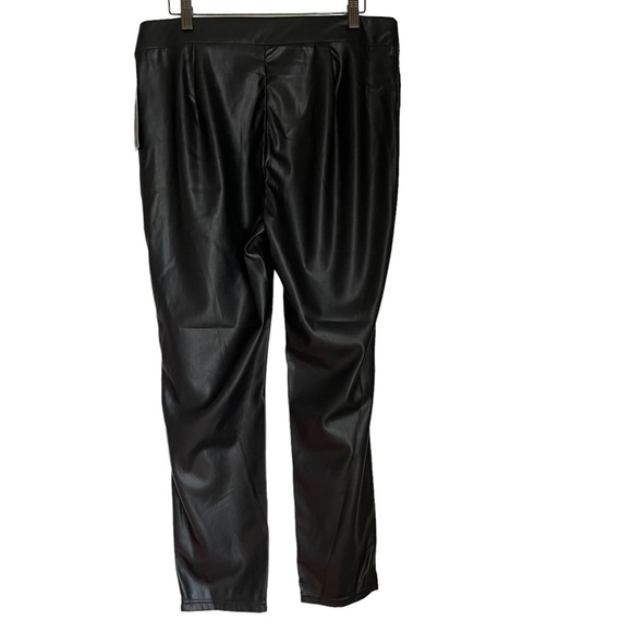 Tommy Hilfiger Black Vegan Leather Skinny- Ankle Pant Size: 14 New ! - Picture 8 of 10